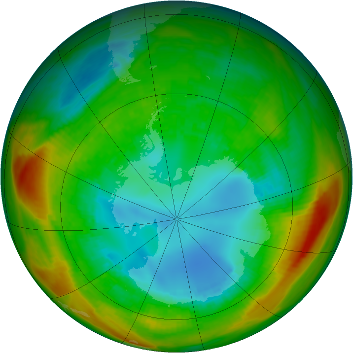 Antarctic ozone map for 17 August 1981